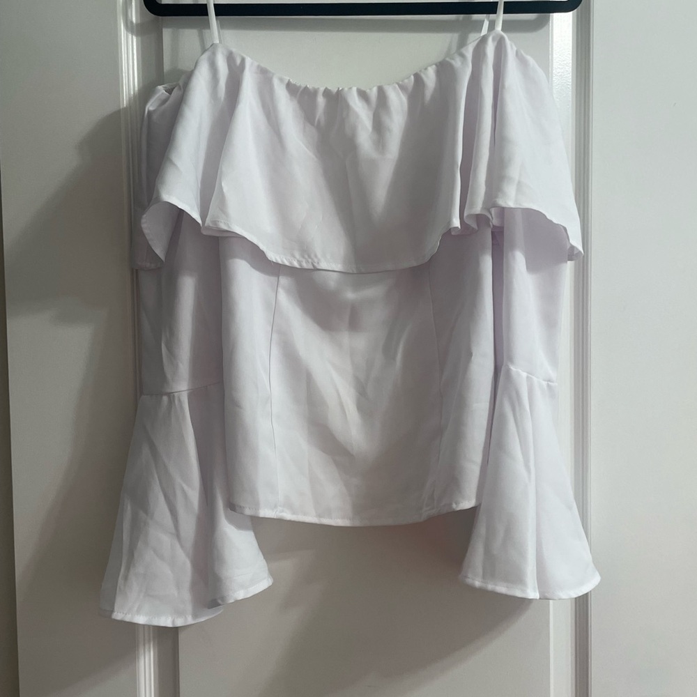 Off shoulder white top